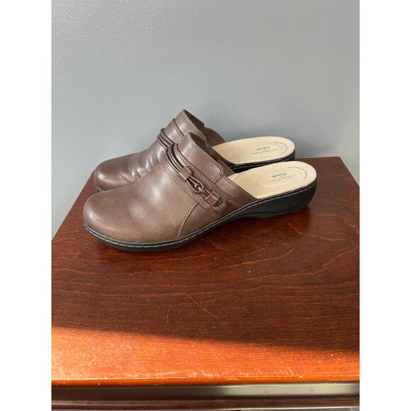 Women’s Clark’s dark brown slip on mules - Picture 9 of 9